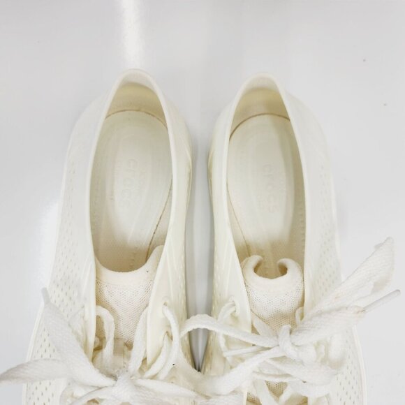 CROCS Citilane Roka Mens Size 8 M Ivory Lace Up Perforated Sneakers Shoes - Picture 12 of 14